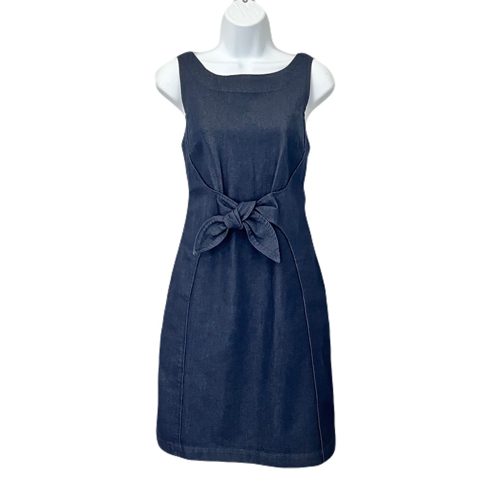 Anthropologie Holding Horses ‘Clara’ Dark Denim Sleeveless Tie Dress, Size 4 - Picture 1 of 6